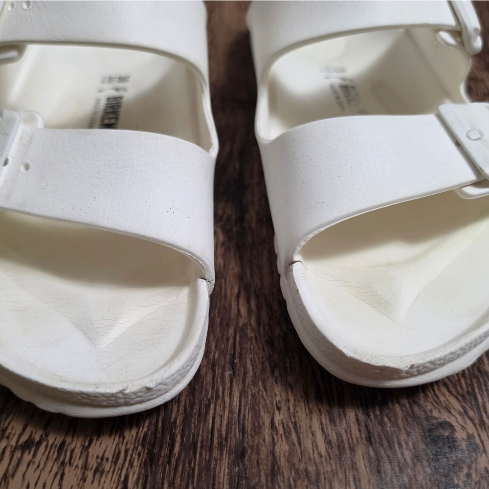 BIRKENSTOCK Arizona EVA Sandals Womens 38 White Waterproof Two Strap Slides - Picture 5 of 7
